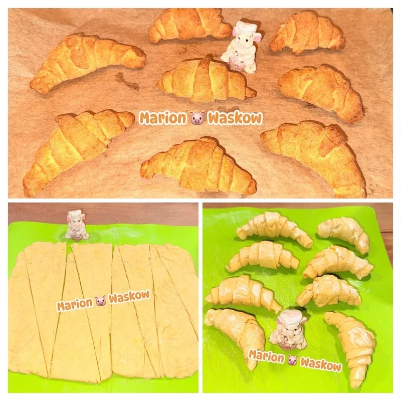 Mini-Butterhörnchen, fertiges Gericht auf dem Hauptfoto